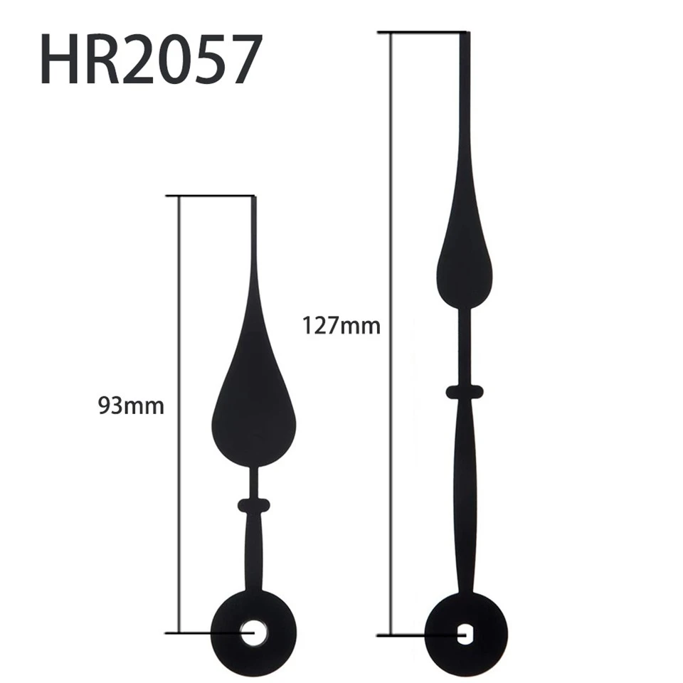 Cloc Dwylo HR2057 Awr Ddu A Munud, Twll Sgwâr